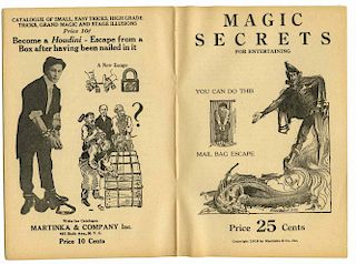 [Houdini, Harry] Martinka and Company Catalog. New York, 1919. Illustrated catalog for Martinka & Co