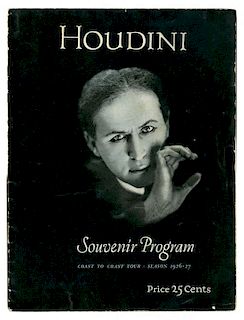Houdini, Harry. Houdini Final Tour Souvenir Program. [New York, 1925]. Pictorial wrappers bearing a