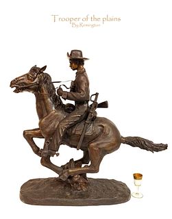 Trooper of the plains, A Large Remington Bronze Statue