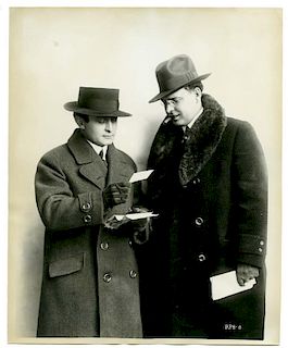 Houdini, Harry. Photograph of Houdini and Burton King. [Los Angeles], 1922. Three-quarter length pho