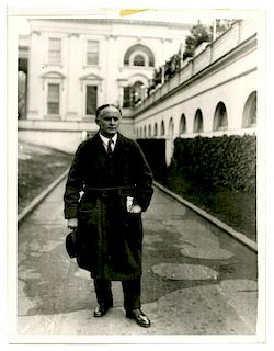 Houdini, Harry. Full Length Photograph of Houdini. Circa 1925. United Press International photo of t