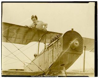 Houdini, Harry. Houdini Holding on to Airplane Wing in The Grim Game. Los Angeles: Paramount, [1919]