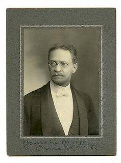 Teale, Oscar. Cabinet Photo Portrait of Teale Inscribed and Signed. Circa 1900s. Studio silver print
