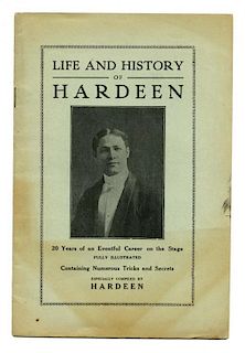 Hardeen (Theodore Weiss). Life and History of Hardeen, a Postcard, and Program. Including the vintag