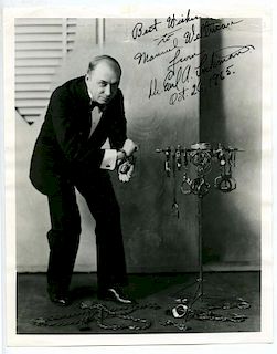 Lockman, Earl. Signed Photo of Escape Artist Earl Lockman, With Related Ephemera. Including a vintag