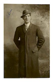 Petroff, Alvin. Real Photo Postcard of Escape Artist Alvin Petroff. Circa 1900s. Three-quarter lengt