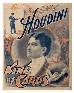 Houdini, Harry. Harry Houdini. King of Cards. Chicago: National Printing and Engraving, ca. 1898. Ha
