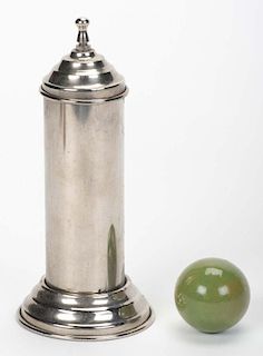 Mysterious Billiard Ball Tube. German, likely Klingl, ca. 1920s _ 30s. Handsome nickel-plated tube w