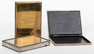 Card Boxes. German or English, ca. 1920s _ 40s. Three finely crafted card boxes resembling cigarette