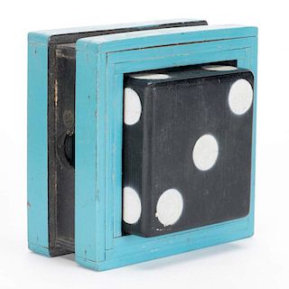 Die and Frame. London: Lewis Davenport & Co., ca. 1950. A solid wooden die is threaded to a wooden f