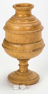 Dice Vase. German [?], ca. 1930. Turned wooden vase (5 _о tall) allows the magician to determine the