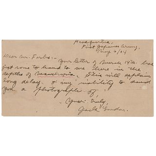 Jack London Autograph Letter Signed