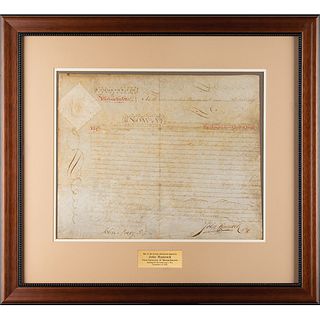 John Hancock Document Signed as Governor