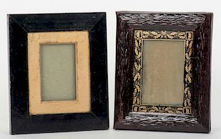 Sand Frames. English or German, ca. 1940. Two vintage sand frames in which a chosen card, photograph