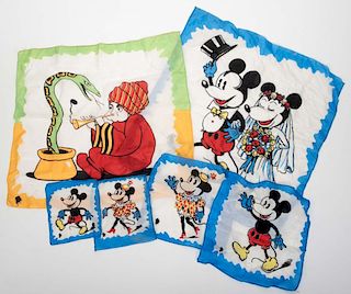 [Silks] Wedding of Mickey and Minnie Mouse. London: Demon Magic, ca. 1935. Early set of three pairs