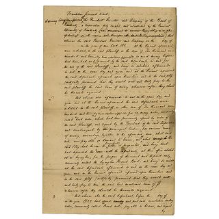 Henry Clay Handwritten Document