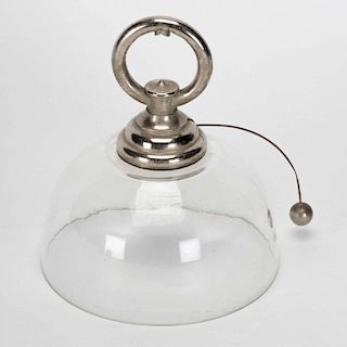 Spirit Bell. German, ca. 1940. Glass bell with metal clapper and upper ring sounds out answers to qu