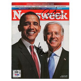 Barack Obama and Joe Biden Signed Magazine