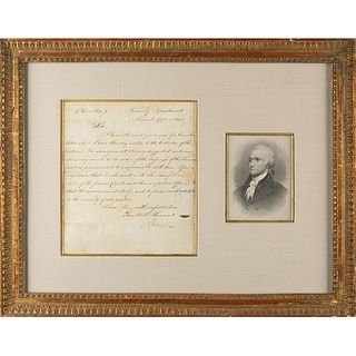 Alexander Hamilton Letter Signed as Treasury Secretary