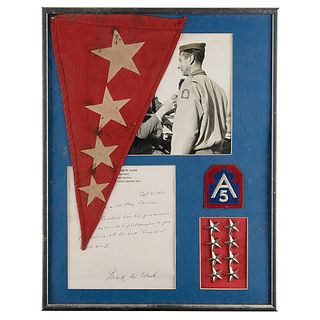 Mark W. Clark and William P. Yarborough (2) Signed Handwritten Letters with United States Fifth Army Display