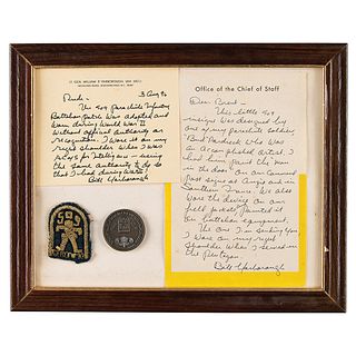 William P. Yarborough (2) Autograph Letters Signed with Yarborough&#39;s Uniform-Worn 509 Parachute Infantry Batallion Shoulder Patch