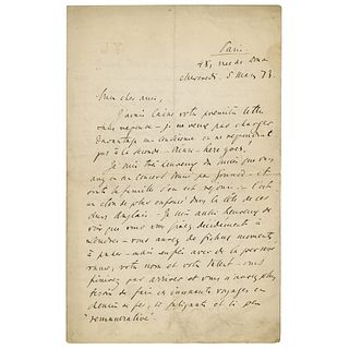 Ivan Turgenev Autograph Letter Signed
