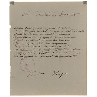 Victor Hugo Autograph Poem Signed