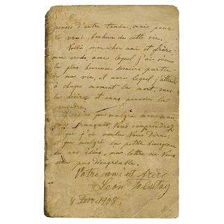 Leo Tolstoy Letter Signed