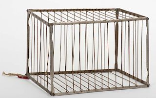 Vanishing Birdcage. German [?], ca. 1920. Nickel-plated cage vanishes from between the magicianНs ha