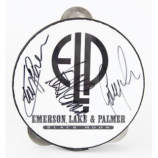 Emerson, Lake and Palmer Signed Limited Edition &#39;Black Moon&#39; Tambourine
