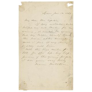 Maria Mitchell Autograph Letter Signed