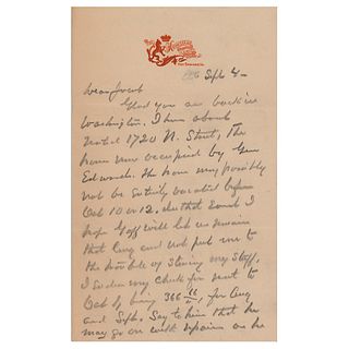 Horace Harmon Lurton Autograph Letter Signed