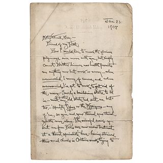 James Whitcomb Riley Autograph Letter Signed
