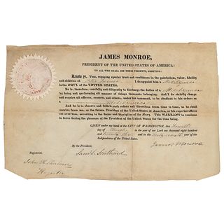 James Monroe Document Signed as President