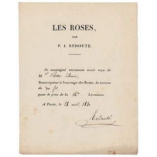 Pierre-Joseph Redoute Document Signed