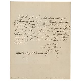 King Frederick VII of Denmark Autograph Letter Signed