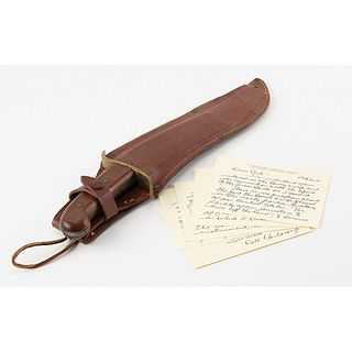 William P. Yarborough Autograph Letter Signed with Circa 1930 Bowie Knife