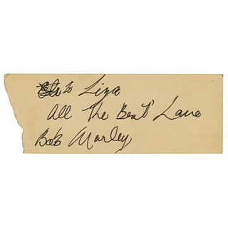 Bob Marley Signature and Ottawa 1979 Backstage Pass