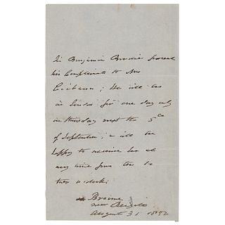Benjamin Collins Brodie Third-Person Autograph Letter Signed