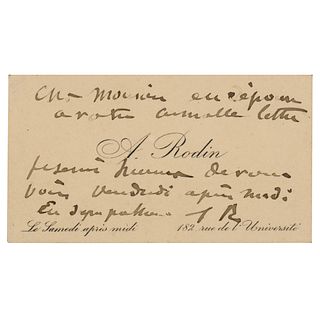 Auguste Rodin Autograph Note Signed
