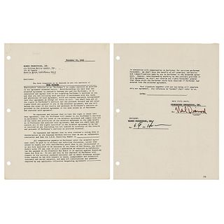 Neil Diamond Document Signed