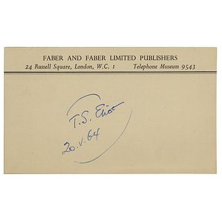 T. S. Eliot Signature