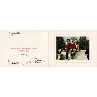 Princess Diana and Prince Charles Signed Christmas Card: 1990