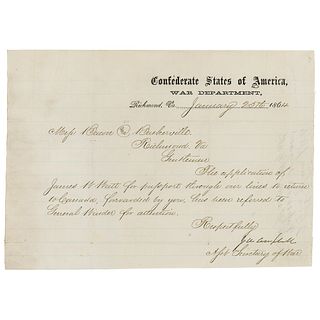 John Campbell Letter Signed