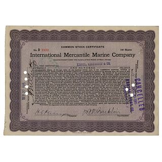 Titanic: Philip Albright Small Franklin Signed Stock Certificate