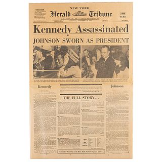 Kennedy Assassination: New York Herald Tribune Newspaper, November 23, 1963