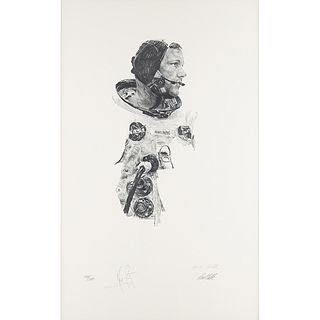 Neil Armstrong and Paul Calle Signed Lithograph