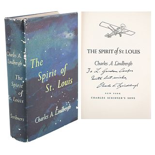 Charles Lindbergh Signed Book Presented to Astronaut Gordon Cooper