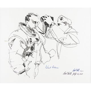 Michael Collins and Paul Calle Signed Lithograph