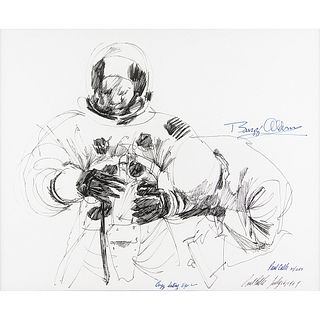 Buzz Aldrin and Paul Calle Signed Lithograph